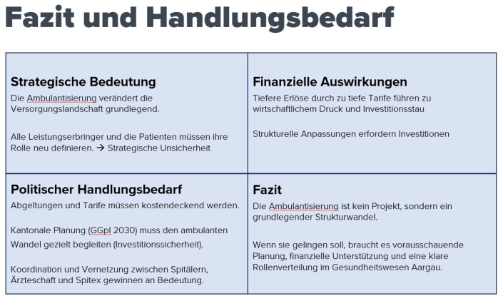 Fazit und Handlungsbedarf - damit die Ambulantisierung gelingt